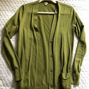 Green J Crew Cardigan